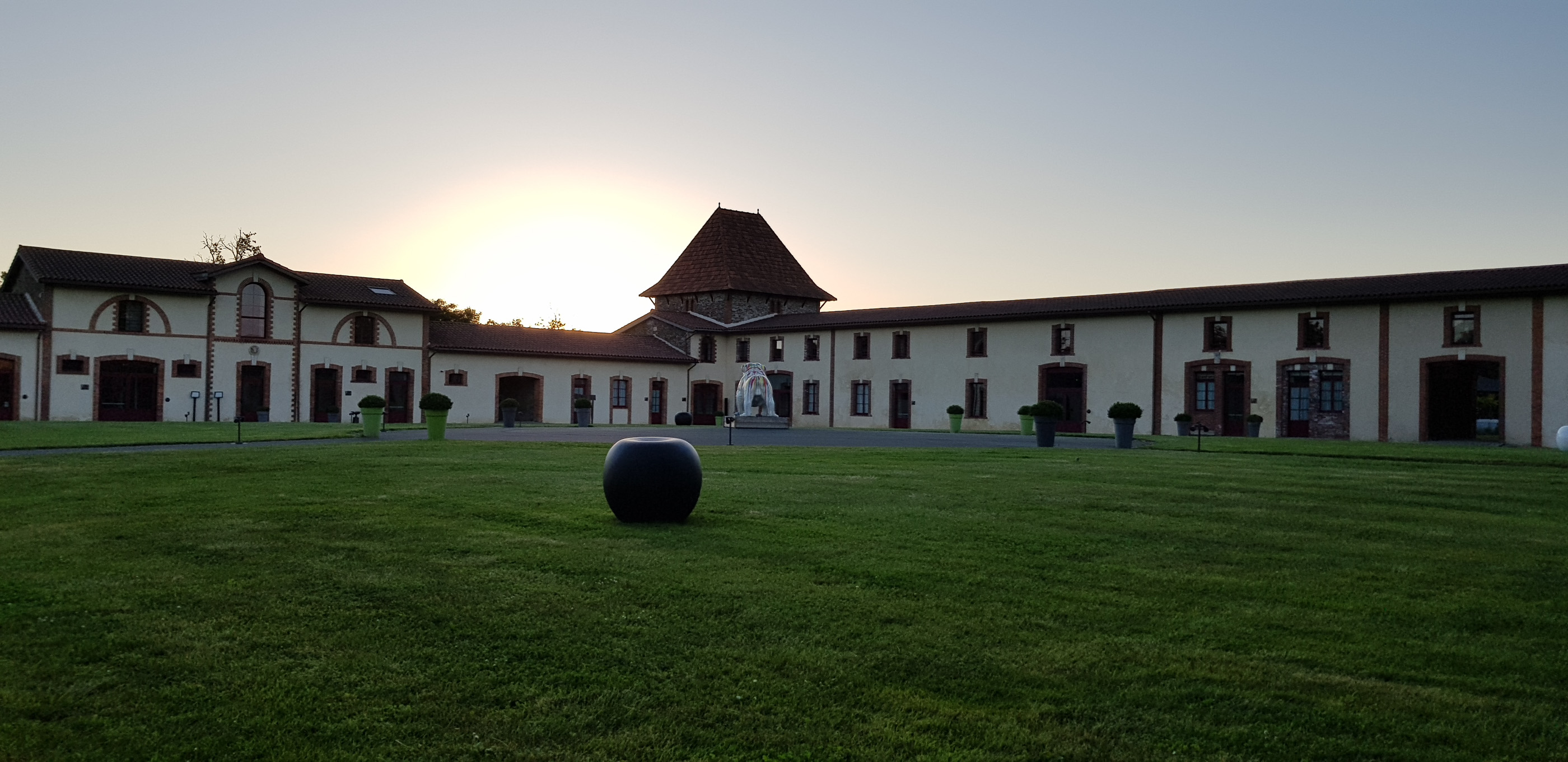 Sunset at Domaine des Lys Luxury Hotel in the Pays de la Loire in Ancenis